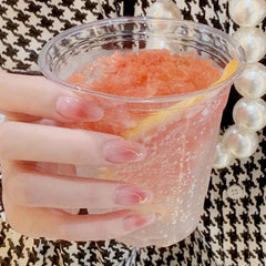 24PCS Nail Set Acrylic Halos Stain Nail Patch Sweet Paragraph Removable Manicure Glue Type False Nail Patch Free Shipping