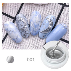 SKVP Metal Effect Nail Gel Silver UV LED Draw Painting Line Stamping Nail Art Color Gel Polish Manicure Long Lasting Gel Polish