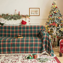 YICKYUE  -  Red Plaid Couch Cover Christmas Decoration Buffalo Check Sofa Blanket for Dogs Cat Furniture Decoration Protector Cushion Covers