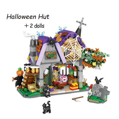 LOZ Creative MINI Halloween Hut House Building Block MOC Pumpkin Carriage Happy Halloween Decoration Bricks Boys Kids Toys Gifts