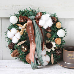 Yickyue 1Pack Christmas Rattan Wreath Pine Natural Branches Berries&Pine cones for DIY Christmas Wreath Supplies Home Door Decoration