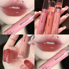 YICKYUE  -  New 6 Color Mirror Dyeing Lip Gloss Moisturizer Liquid Lipstick Waterproof Long Lasting Red Lip Tint Korean Makeup Cosmetic