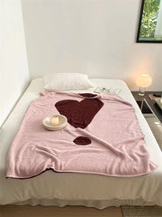 YICKYUE  -  Nordic Style Miniscan Velvet Nap Blanket, Color-matching Love, Half-side, Casual, Multifunctional, Sofa, Bed End Blanket