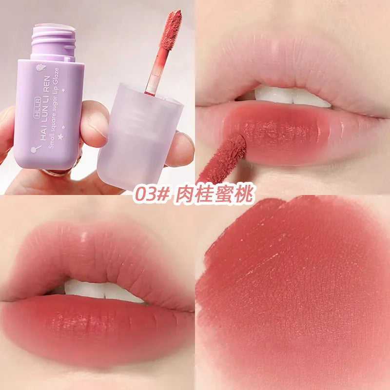 YICKYUE  New Lip Glaze Mirror Water Velvet Tik Yin Student Affordable Lipstick Cosmetics Lip Makeup Long-lasting Makeup