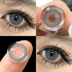 Color Contact Lenses for Eyes 1 Pair Gray Fashion Cosmetic Lenses Green Pupils Gray Natural Eye Contacts Women Eye Lens
