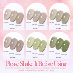 YICKYUE  -  Jelly Gel Nail Polish Set 6 Colors Gel Polish Kit  Nail Art Design Soak Off LED Manicure DIY Home Salon Gifts for Women Girls