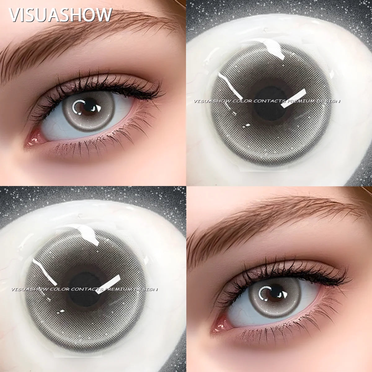 YICKYUE  1 Pair Monaco Blue Color Contact Lenses Color Brown Purple Green Grey Cosmetic Lens Half Yearly Natural Fashion Beauty