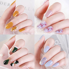24pcs Detachable Fake Nails Daisy Design 2022 New Fake Nails Full Cover Nail Tips Bow Manicure Almond Point False Nails