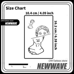YICKYUE  -  Retro Temporary Tattoos Arm Waterproof Classical Sculpture Avatar Herbal Juice Tattoo Stickers Fake Tatto Punk Cheap Bodyart Y2K