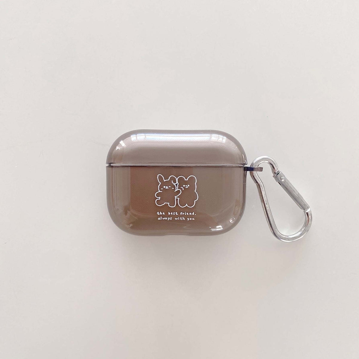 Rabbit and bear soft silicone couple earphone case for apple airpod 2/1 cover for air pods pro 3 couple shell charging box