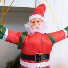 Yickyue Climbing Santa Claus Ladder Rope Hanging Doll with Parachute Christmas Tree Pendant Home Ornaments Decoration New Year Gift