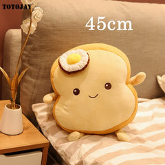 Creative Simulation Plush Poached Egg Bread Toast Shape Pillow Funny Food Nap Pillow Soft Cushion Kids Toy Girl Birthday Gift