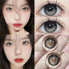 YICKYUE  -  2pcs Colored Contact Lenses for Eyes Natural Look Blue Eye Lenses with Degree Myopia Makeup Beauty Pupil Gray Eyes New