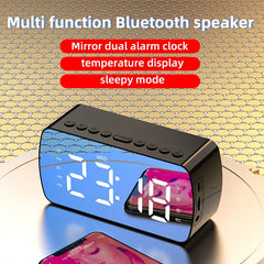 Bluetooth Speaker Mirror Mini Wireless Stereo alarm clock music player Surround Support TF Card FM Radio Subwoofer Loudspeaker