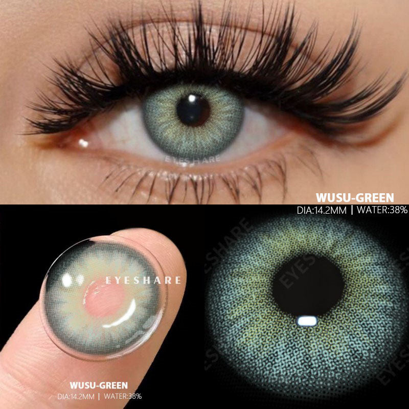 YICKYUE  -  1 Pair Colored Contact Lenses for Eyes Blue Contact Lenses Yearly Beautiful Pupils Fashion Contact Lenses Green Lenses