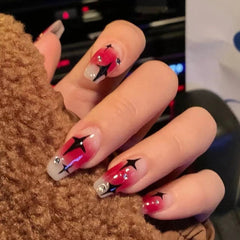 24pcs Multiple Styles Fake Nails Detachable French With diamond Stars False Nails Press On Nails Full Nail Art Tips 2022 New