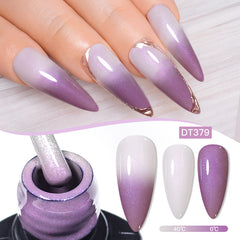 YICKYUE  -  7ml Auroras Thermal Nail Gel Polish Champaign Gold Gradient Temperature Changing Glitter UV Gel Varnish Nails Art