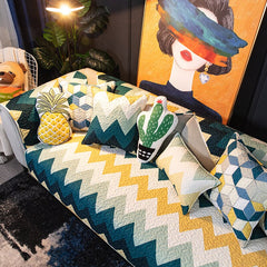 Universal Non-slip Sofa Covers Cotton Plaid Stripe Corner Sofa Chair Towel Couches for Living Room Home Decor Car Seat Cover