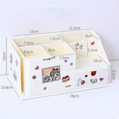 New 2 In 1 Multifunctional Desktop Organizer Pen Holder Books Stand Holder Bookends Cosmetic Storage Box Stationery Organizer