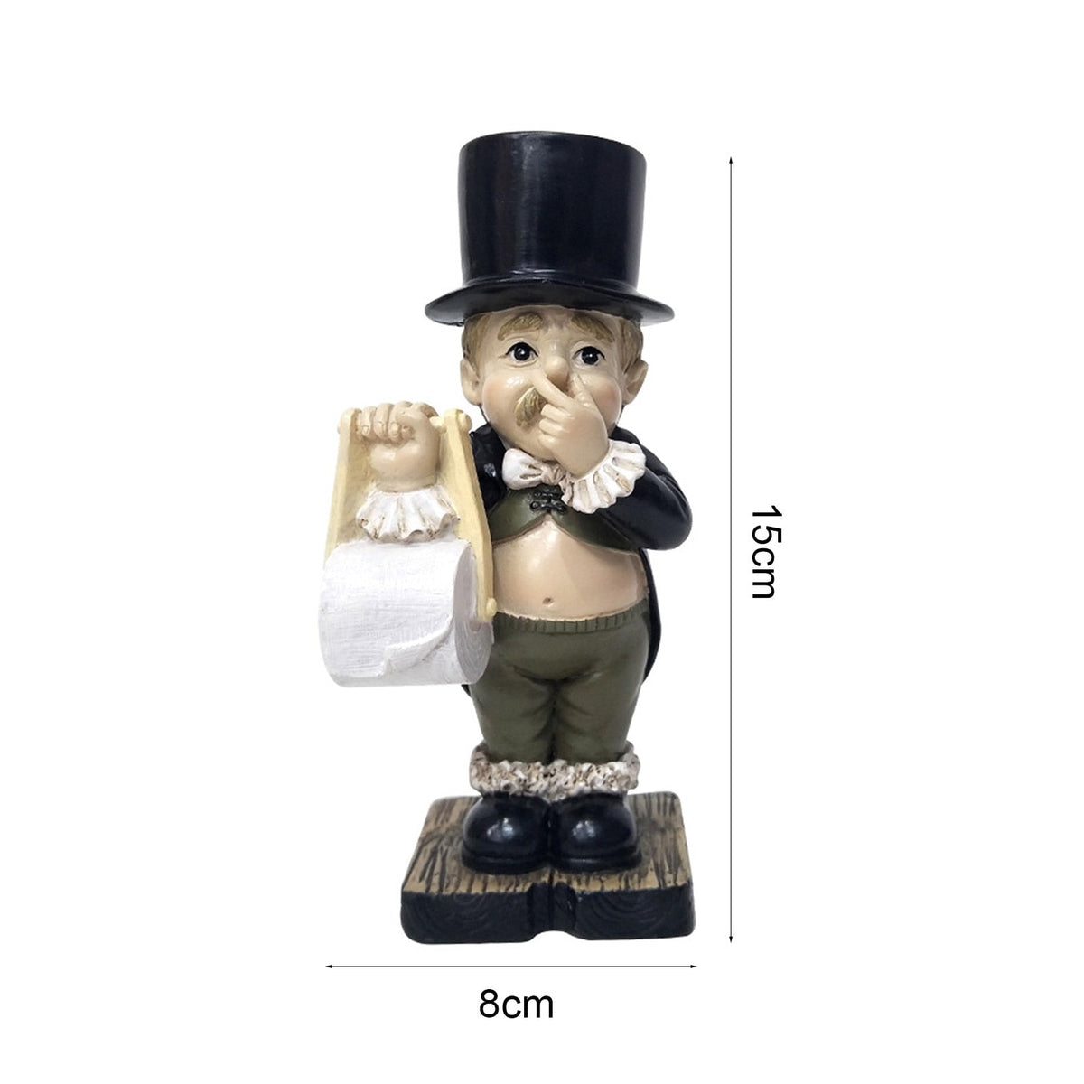 YICKYUE  -  Creative Spoof Paper Holder Statue Cute Funny Decorative Resin Butler Shape Tissue Stand Rack Sculpture for Toilet Decoration