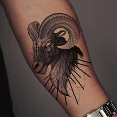 YICKYUE  -  4Pcs Full Arm Temporary Tattoos Sleeve for Men Women Realistic Thorn Sheep Fake Tatoos Black Totem Tattoo Sticker Body Art