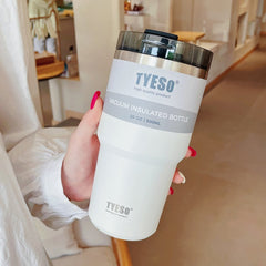 600/900ml Stainless Steel Thermos Bottle With Straw Thermal Coffee Mugs Travel  Vacuum Tumbler For Tea Cold Drinks Car Ice Cup