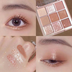 Yickyue Flash 9-Color Eye Shadow Plate Pearl Flash Matte Eye Shadow Plate Pearl Flash Eye Shadow Eye Palette High Quality Eye Makeup New