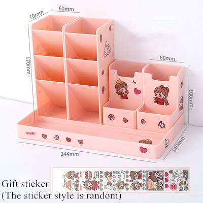 Yickyue Pen Holder Desk Organizer Desktop Cute Penholder Organizers For Desktop Makeup Storage Box Office Accessories Stationery