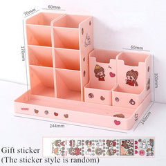 Yickyue Pen Holder Desk Organizer Desktop Cute Penholder Organizers For Desktop Makeup Storage Box Office Accessories Stationery