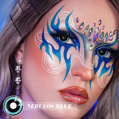YICKYUE    2PCS Cosplay Colored Contact Lenses For Eyes Black Contacts Cosplay Anime Cosmetic Lenses Blue Lenses White Eyes Contacts