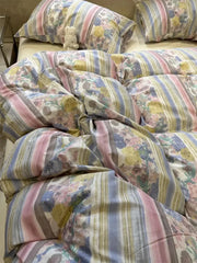 YICKYUE  -  French vintage pastoral flower bedding set girl,twin full queen king retro cotton home textile bed sheet pillow case quilt cover