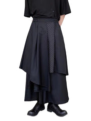 Hearujoy Japan Style Mens Irregular Pants Trendy Ins Wind Ribbon Swordsman Skirt Trousers Spring Summer Fashion Loose Ankle-Length Pants