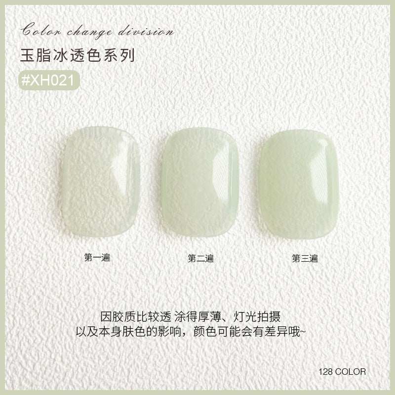 YICKYUE   -  8 ML Stained Glass Gel Polish Jelly Clear Color Varnish Semi-permanent Nail Polish UV Gel Construction Quick Buildin Nail Art