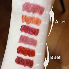Yickyue 3pc/box Lipsticck Matte Silky A Gift for Friend Red Brown Lipstick Lip Tint Easy To Color Long Lasting Lipstick Makeup Cosmetics