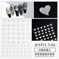 Y2K 5 Style Holographic Laser 3D Love Heart Bufferfly Cartoon Bear Star Awning Nail Stickers Adhesive DIY Manicure Decor 8*10mm