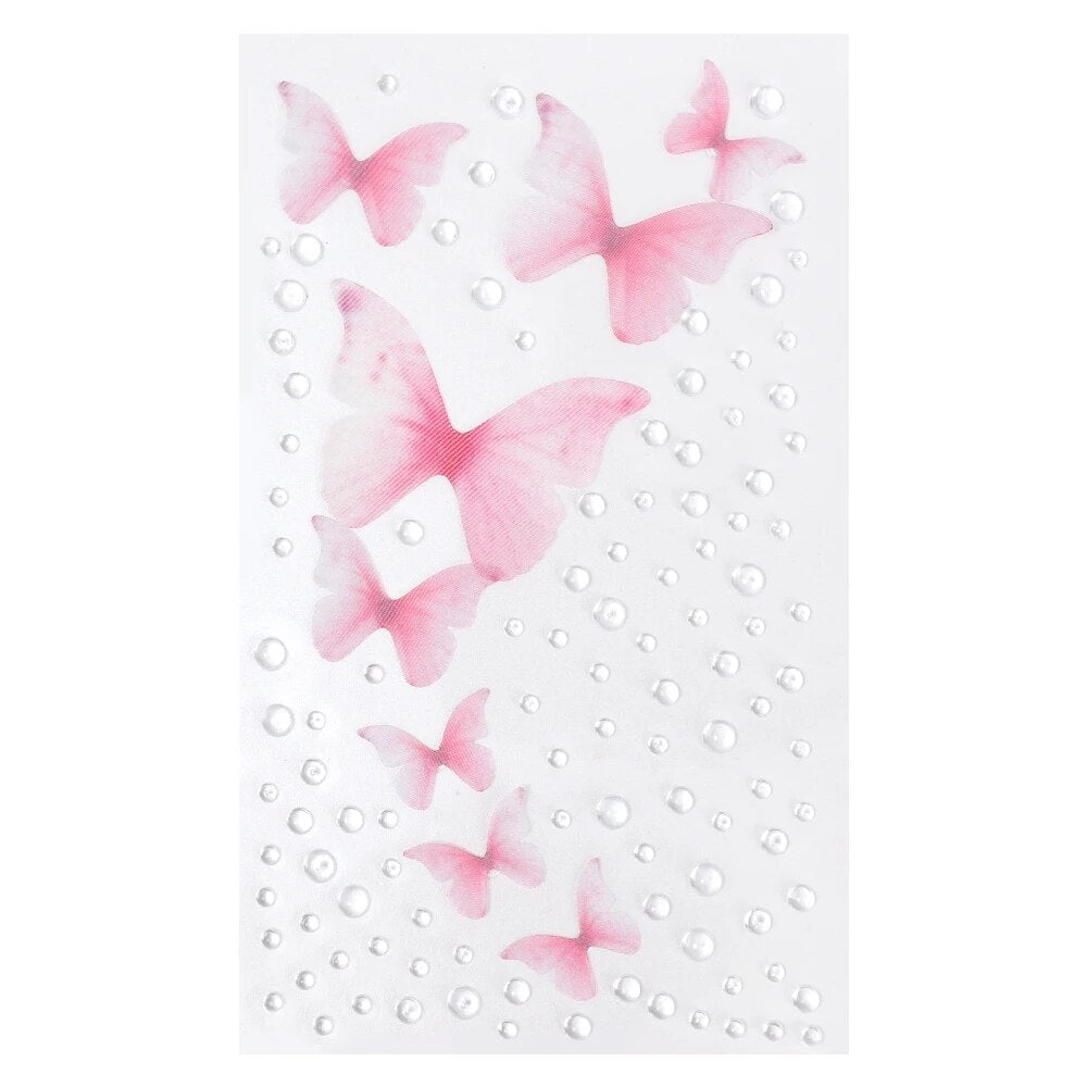 Yickyue 3D Butterfly Diamond Temporary Tatoos Stickers Waterproof Shiny Eyes Body Arts Fake Temporary Tattoos Decals Women Makeup Tools