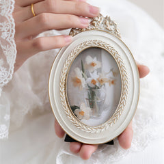 YICKYUE  -  White Resin Photo Frame French Retro Carved Painting Frame Desktop Ornaments Decorative Small Photo Frame Decorative Painting