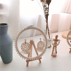 Girl Heart Desktop Lace Earrings Earrings Jewelry Storage Home Decoration Display Stand Creative Hanging Net Jewelry Rack