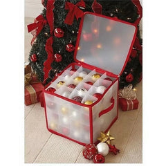 YICKYUE  -  PP Christmas ornaments, colorful balls, string lights, pendant storage box with 64 compartments, fully transparent