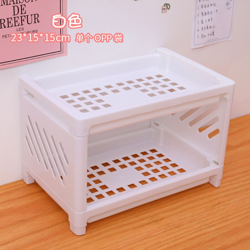 W&G Ins Double-layer Folding Storage Rack Storage for Cosmetics Jewelry Simple Household Desktop Organizer Bathroom Rack