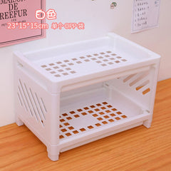 W&G Ins Double-layer Folding Storage Rack Storage for Cosmetics Jewelry Simple Household Desktop Organizer Bathroom Rack