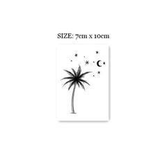 Waterproof Temporary Tattoo StickerCoconut Tree Starry Sky Moon Stars Design Body Art Fake Tattoo Flash Tattoo Ankle Female Male