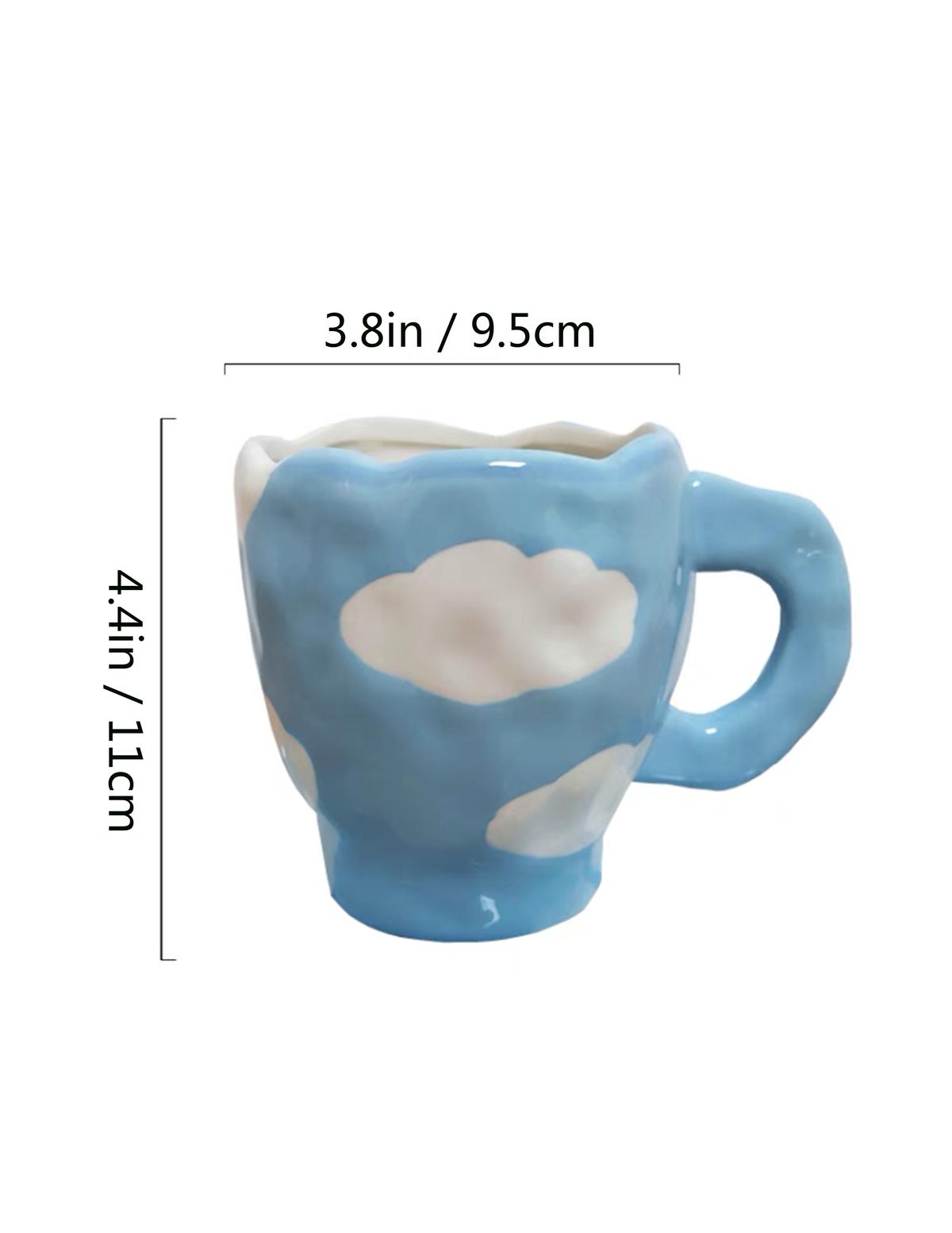 Hand Painted Could Mug and Sauser