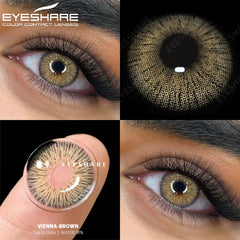 YICKYUE  -  Fashion Color Contact Lenses for Eyes 1pair Blue Eye Lenses Gray Contacts Cosmetic Contact Lenses Yearly Color Eye Lens