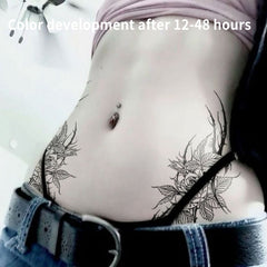 YICKYUE  -  Fake Tattoo American Dark Bramble Rose Waist Herbal Juice Tattoo Sticker Sexy Body Waterproof Temporary Tattoos Air Party Gifts