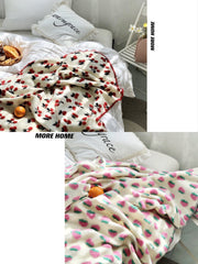 [MORE HOME] 2022NEW Blanket Ins Popular 3D Cherry Strawberry Leisure Cover Sweet Girl  Room Office Air Conditioner