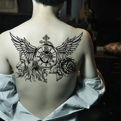 YICKYUE  -  Wings Skull Cross Tattoo Sticker Men and Women Back Chest Waterproof Flower Lion Body Art Fake Tattoo Cool Tattoo Sticker