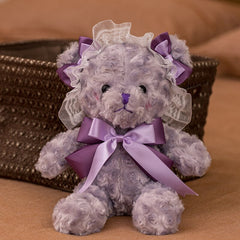 1pc 30cm Lovely Curly Teddy Bear Plush Toys Stuffed Cute Kawaii Bear with Bow Ribbon Doll Girls Kids Baby Valentine's Gift