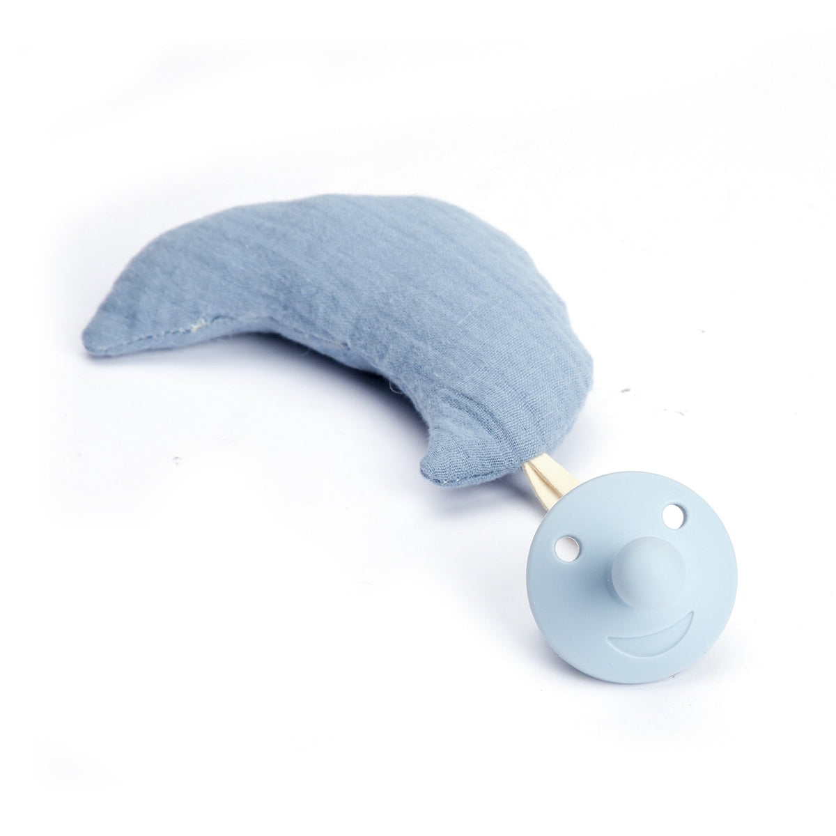 New Moon Shape Silicone Smiley Face Pacifier Baby Teether Toys Food Grade Silicone Baby Pacifier Chain Pendant Gifts for Newborn