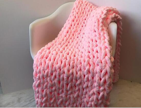 TONGDI Soft Warm Large Handmade Knitted Coarse Woolen Blanket Pretty Gift For Winter Bed Sofa Girl All Season Sleeping Bag